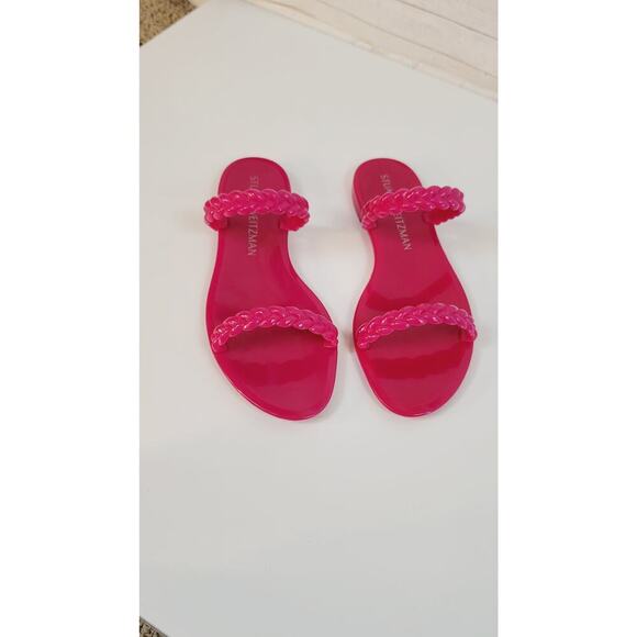 Stuart Weitzman Braida Sawyer Jelly Sandals in Magenta, sz 9 - Picture 14 of 14